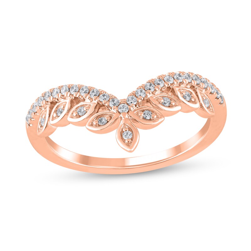 Main Image 1 of 1/5 CT. T.W. Marquise-Frame Diamond Tiara Contour Band in 10K Rose Gold