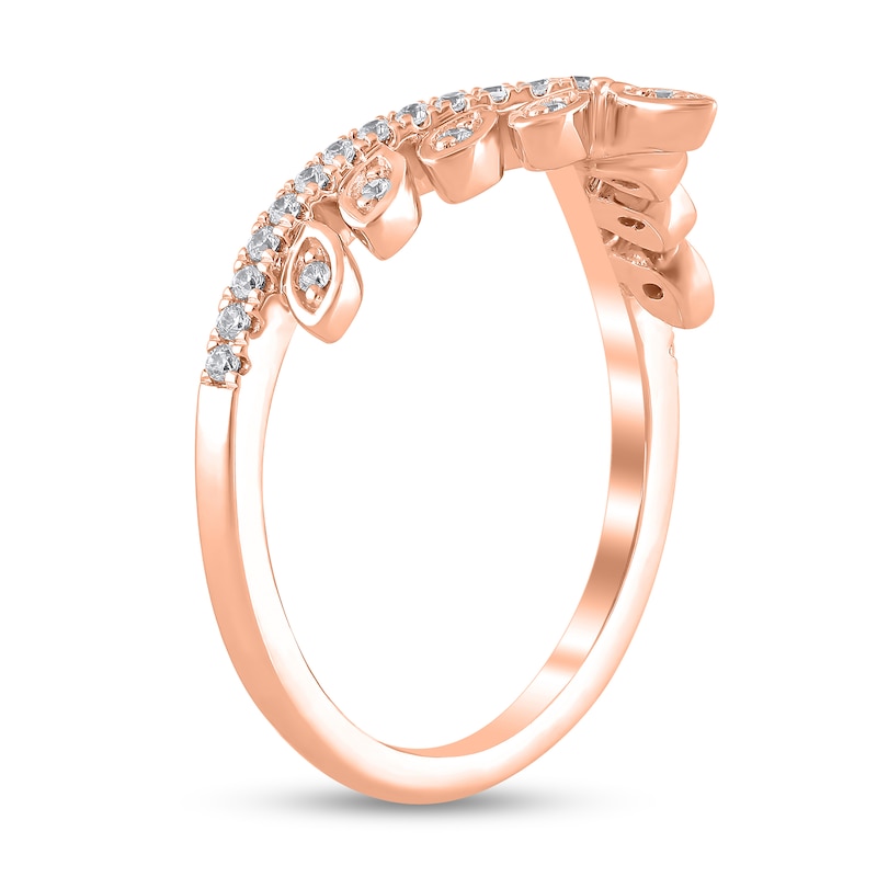 Main Image 2 of 1/5 CT. T.W. Marquise-Frame Diamond Tiara Contour Band in 10K Rose Gold