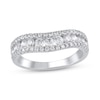 Thumbnail Image 1 of 1 CT. T.W. Diamond Edge Vintage-Style Contour Band in 14K White Gold