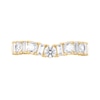 Thumbnail Image 3 of Alternating 1 CT. T.W. Round and Baguette-Cut Diamond Contour Band in 14K Gold