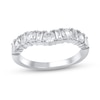 Thumbnail Image 1 of Alternating 1 CT. T.W. Round and Baguette-Cut Diamond Contour Band in 14K White Gold