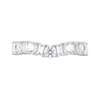 Thumbnail Image 3 of Alternating 1 CT. T.W. Round and Baguette-Cut Diamond Contour Band in 14K White Gold