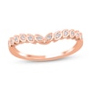 Thumbnail Image 1 of 1/10 CT. T.W. Diamond Marquise Frame Contour Band in 10K Rose Gold