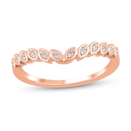 1/10 CT. T.W. Diamond Marquise Frame Contour Band in 10K Rose Gold