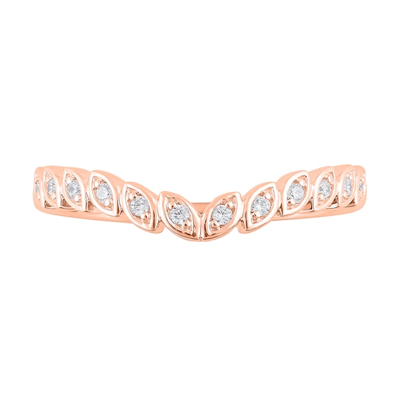 1/10 CT. T.w. Diamond Marquise Frame Contour Band in 10K Rose Gold