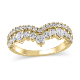 1 CT. T.W. Diamond Double Row Contour Band in 14K Gold