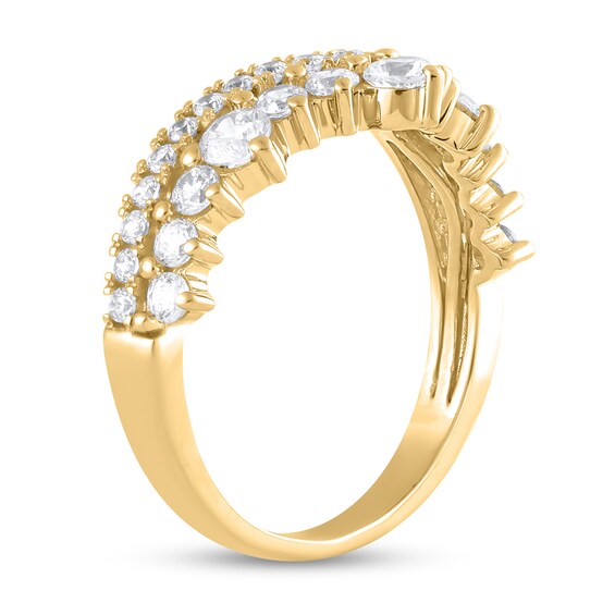 1 CT. T.w. Diamond Double Row Contour Band in 14K Gold