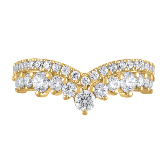 1 CT. T.w. Diamond Double Row Contour Band in 14K Gold