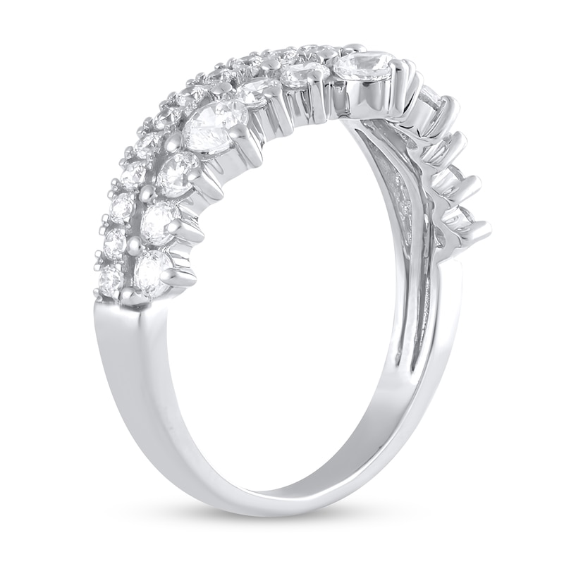 Main Image 2 of 1 CT. T.W. Diamond Double Row Contour Band in 14K White Gold