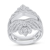Thumbnail Image 1 of 3/4 CT. T.W. Diamond Crown Vintage-Style Guard in 14K White Gold