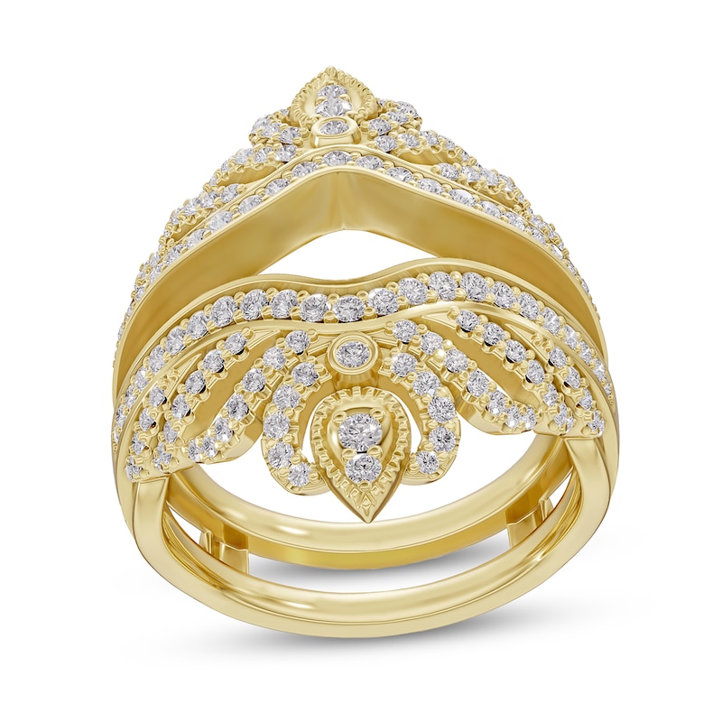 Main Image 1 of 3/4 CT. T.W. Diamond Crown Vintage-Style Guard in 14K Gold