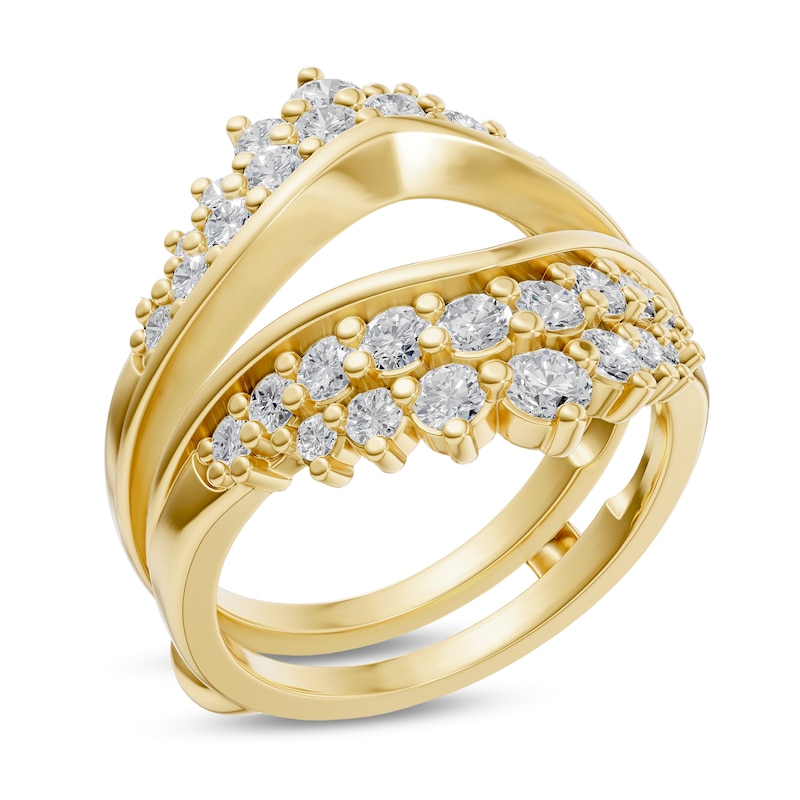 Main Image 2 of 1-3/8 CT. T.W. Journey Diamond Double Row Chevron Enhancer in 14K Gold