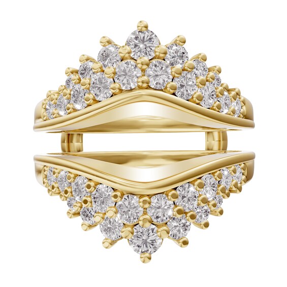1-3/8 CT. T.w. Journey Diamond Double Row Chevron Enhancer in 14K Gold
