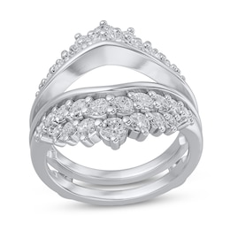 1-3/8 CT. T.W. Journey Diamond Double Row Chevron Enhancer in 14K White Gold