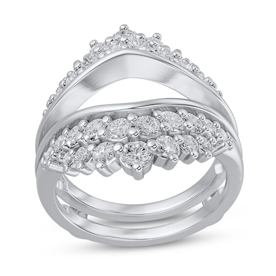 1-3/8 CT. T.w. Journey Diamond Double Row Chevron Enhancer in 14K White Gold
