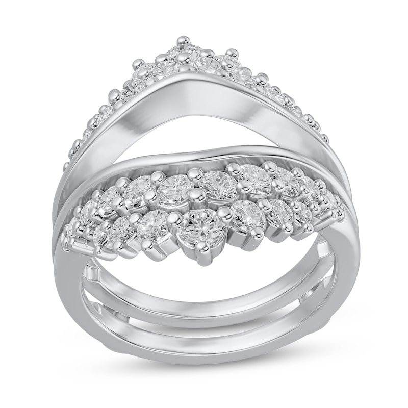 Main Image 1 of 1-3/8 CT. T.W. Journey Diamond Double Row Chevron Enhancer in 14K White Gold