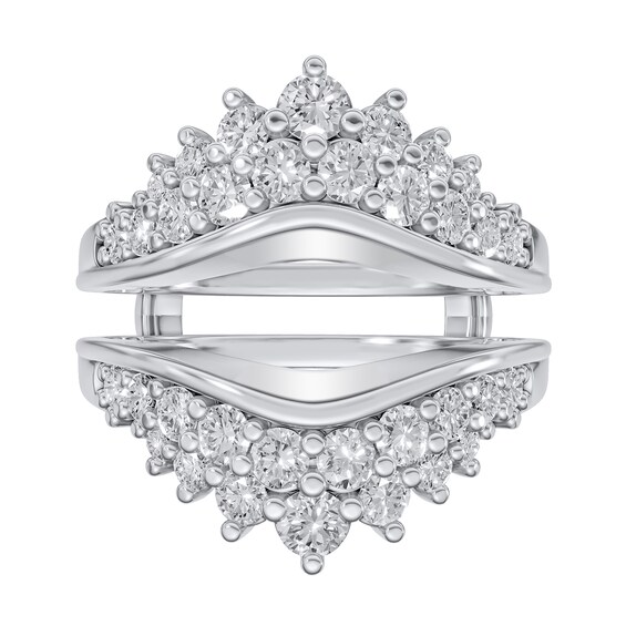 1-3/8 CT. T.w. Journey Diamond Double Row Chevron Enhancer in 14K White Gold