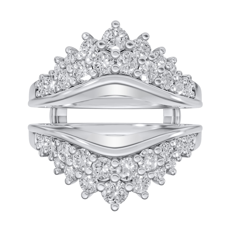 Main Image 3 of 1-3/8 CT. T.W. Journey Diamond Double Row Chevron Enhancer in 14K White Gold