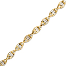 1 CT. T.W. Marquise Multi-Diamond Line Bracelet in 10K Gold - 7.25"