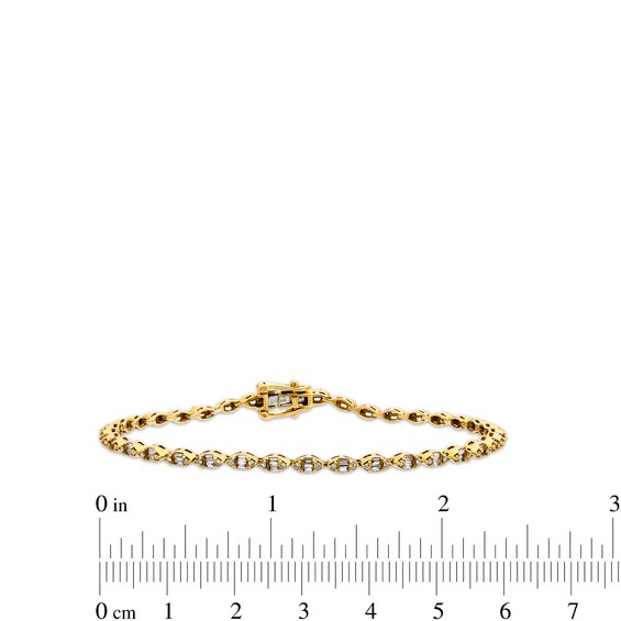 1 CT. T.w. Marquise Multi-Diamond Line Bracelet in 10K Gold - 7.25"