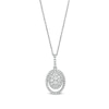 Thumbnail Image 1 of 3/4 CT. T.W. Oval Multi-Diamond Open Double Frame Pendant in 10K White Gold