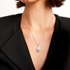Thumbnail Image 2 of 3/4 CT. T.W. Oval Multi-Diamond Open Double Frame Pendant in 10K White Gold