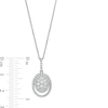 Thumbnail Image 4 of 3/4 CT. T.W. Oval Multi-Diamond Open Double Frame Pendant in 10K White Gold