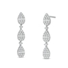Thumbnail Image 1 of 1/2 CT. T.W. Pear Multi-Diamond Teardrop Dangle Drop Earrings in 10K White Gold