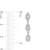 Thumbnail Image 3 of 1/2 CT. T.W. Pear Multi-Diamond Teardrop Dangle Drop Earrings in 10K White Gold