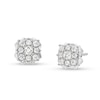 Thumbnail Image 0 of 1/4 CT. T.W. Cushion Multi-Diamond Scallop Frame Stud Earrings in 10K White Gold