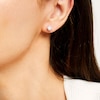 Thumbnail Image 2 of 1/4 CT. T.W. Cushion Multi-Diamond Scallop Frame Stud Earrings in 10K White Gold