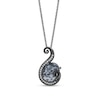 Thumbnail Image 1 of Enchanted Disney Villains Ursula Oval White Obsidian and 1/8 CT. T.W. Diamond Tentacle Pendant in Sterling Silver