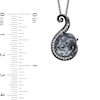 Thumbnail Image 3 of Enchanted Disney Villains Ursula Oval White Obsidian and 1/8 CT. T.W. Diamond Tentacle Pendant in Sterling Silver