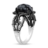 Thumbnail Image 2 of Enchanted Disney Villains Maleficent Oval Obsidian and 1/6 CT. T.W. Diamond Thorns Ring in Sterling Silver - Size 7