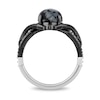Thumbnail Image 3 of Enchanted Disney Villains Maleficent Oval Obsidian and 1/6 CT. T.W. Diamond Thorns Ring in Sterling Silver - Size 7
