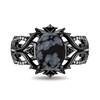 Thumbnail Image 4 of Enchanted Disney Villains Maleficent Oval Obsidian and 1/6 CT. T.W. Diamond Thorns Ring in Sterling Silver - Size 7