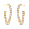 Thumbnail Image 1 of 3 CT. T.W. Certified Lab-Grown Diamond Curved Open Hoop Earrings in 14K Gold (F/SI2)