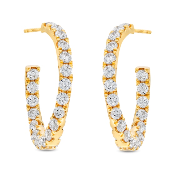 3 CT. T.w. Certified Lab-Created Diamond Curved Open Hoop Earrings in 14K Gold (F/Si2)