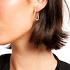 Thumbnail Image 2 of 3 CT. T.W. Certified Lab-Grown Diamond Curved Open Hoop Earrings in 14K Gold (F/SI2)