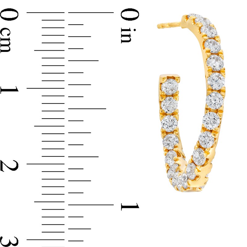 Main Image 3 of 3 CT. T.W. Certified Lab-Grown Diamond Curved Open Hoop Earrings in 14K Gold (F/SI2)