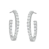 Thumbnail Image 1 of 3 CT. T.W. Certified Lab-Grown Diamond Curved Open Hoop Earrings in 14K White Gold (F/SI2)