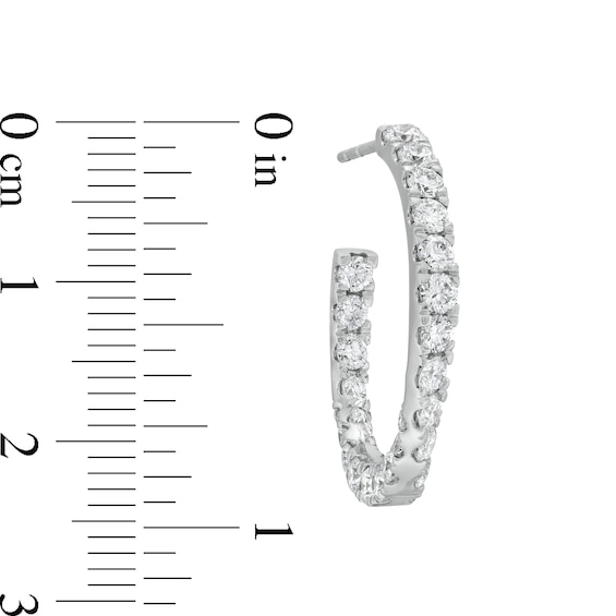 3 CT. T.w. Certified Lab-Grown Diamond Curved Open Hoop Earrings in 14K White Gold (F/Si2)