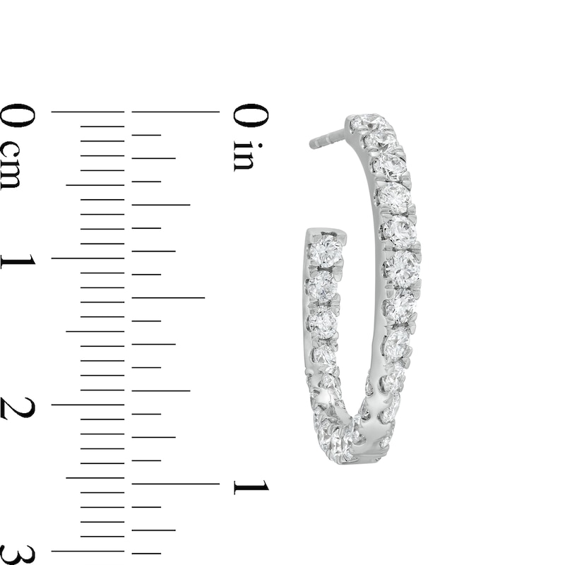 3 CT. T.W. Certified Lab-Created Diamond Curved Open Hoop Earrings in 14K White Gold (F/SI2)