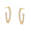 Thumbnail Image 1 of 3/4 CT. T.W. Certified Lab-Grown Diamond Curved Open Hoop Earrings in 14K Gold (F/SI2)