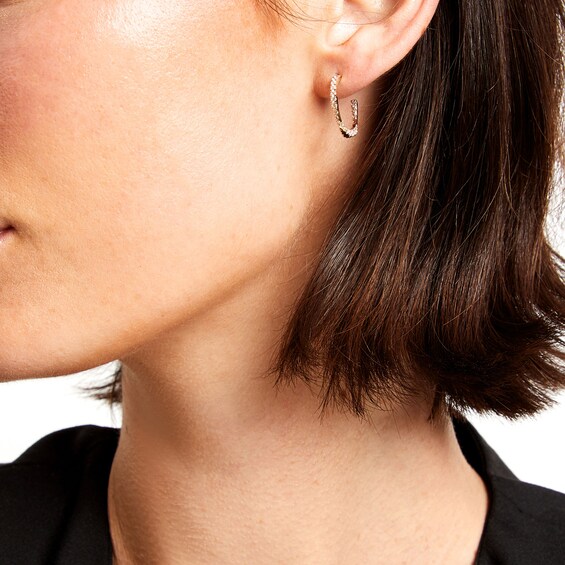 3/4 CT. T.w. Lab-Grown Diamond Curved Open Hoop Earrings in 14K Gold (F/Si2)