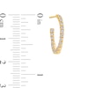 Thumbnail Image 3 of 3/4 CT. T.W. Certified Lab-Grown Diamond Curved Open Hoop Earrings in 14K Gold (F/SI2)