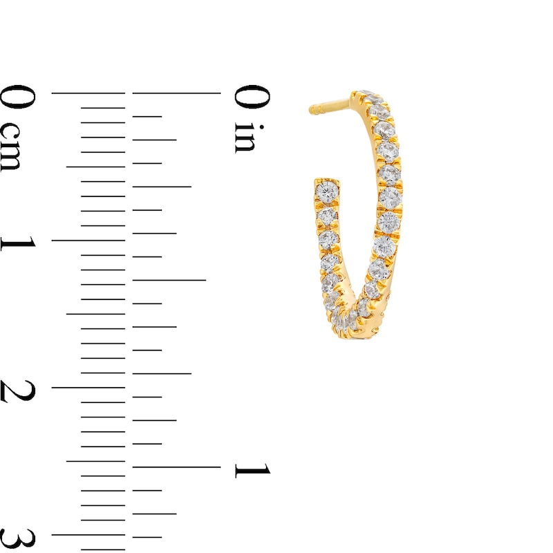Main Image 3 of 3/4 CT. T.W. Certified Lab-Grown Diamond Curved Open Hoop Earrings in 14K Gold (F/SI2)