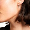 Thumbnail Image 2 of 3/4 CT. T.W. Certified Lab-Grown Diamond Curved Open Hoop Earrings in 14K White Gold (F/SI2)
