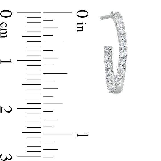 3/4 CT. T.w. Certified Lab-Grown Diamond Curved Open Hoop Earrings in 14K White Gold (F/Si2)