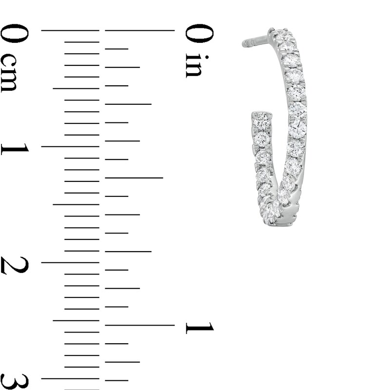 Main Image 3 of 3/4 CT. T.W. Certified Lab-Grown Diamond Curved Open Hoop Earrings in 14K White Gold (F/SI2)